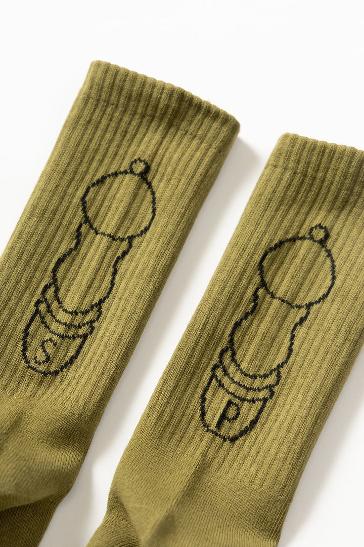 Service Works - Salt + Pepper Socks - Olive
