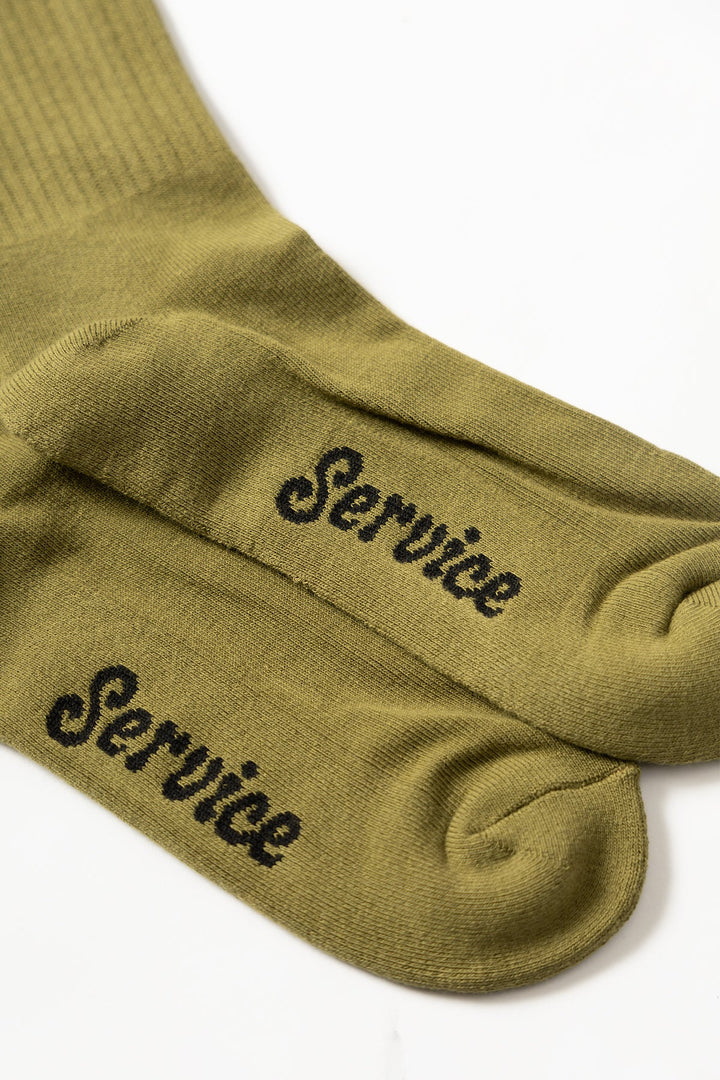 Service Works - Salt + Pepper Socks - Olive