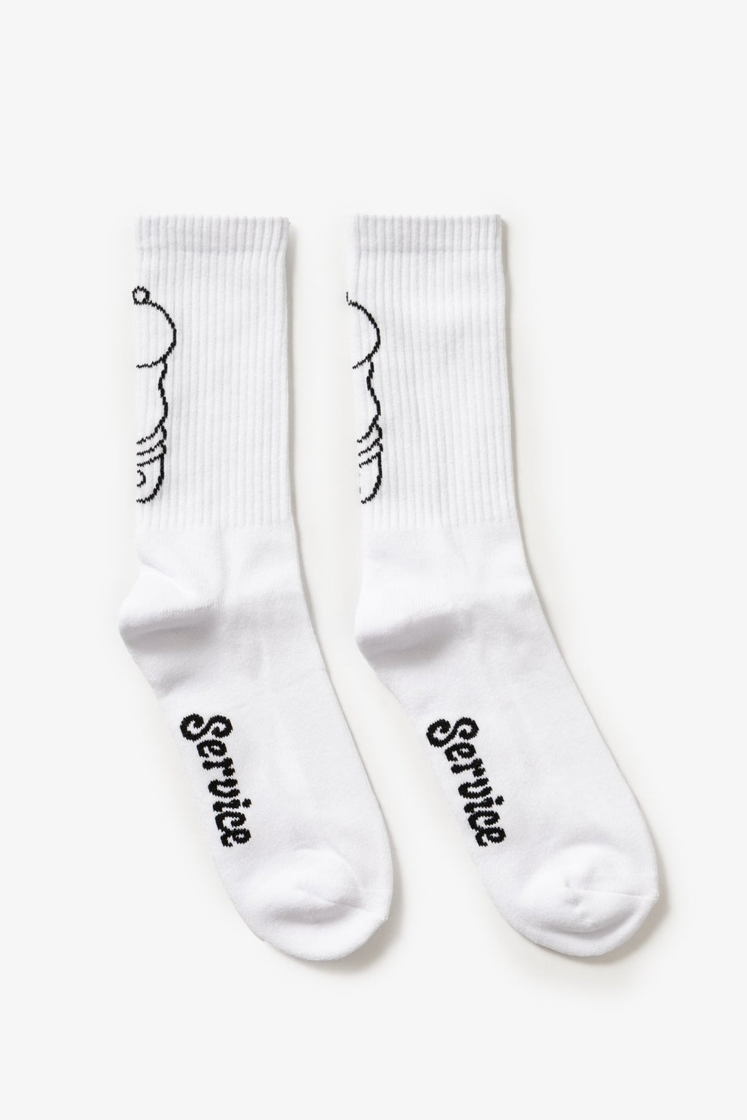 Service Works - Salt + Pepper Socks - White