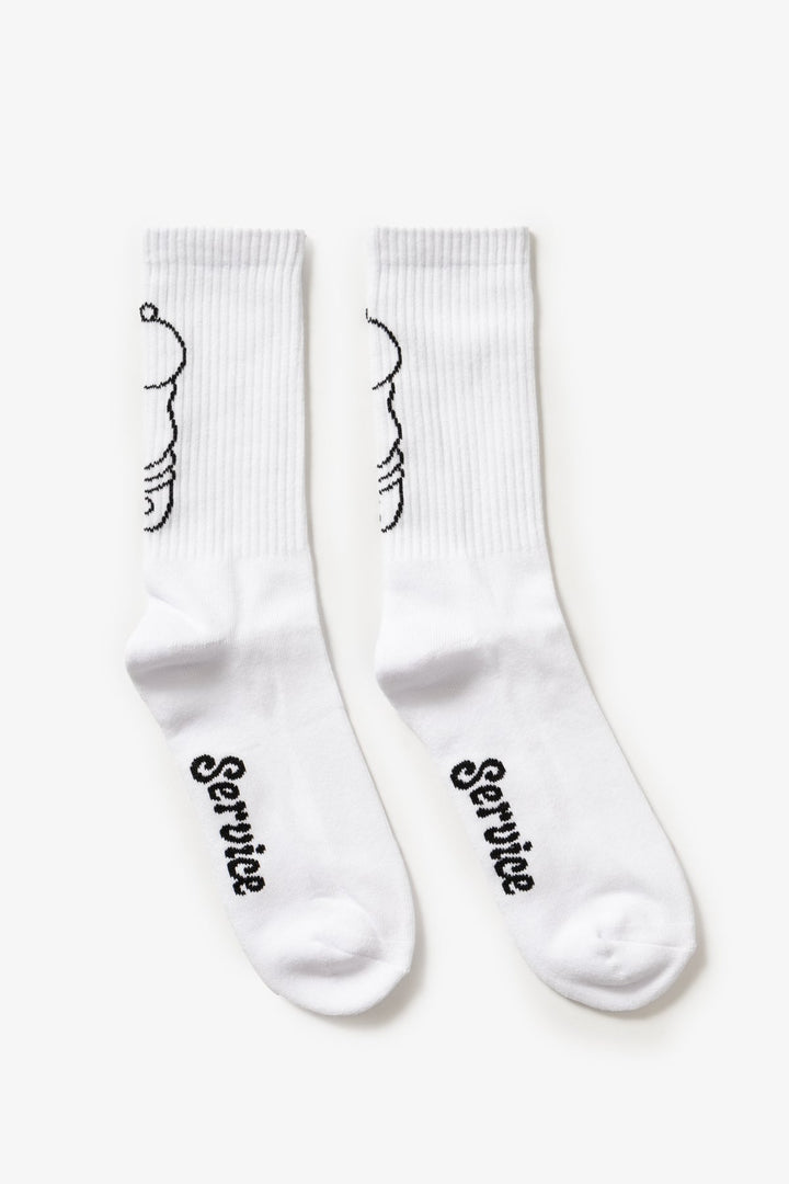 Service Works - Salt + Pepper Socks - White