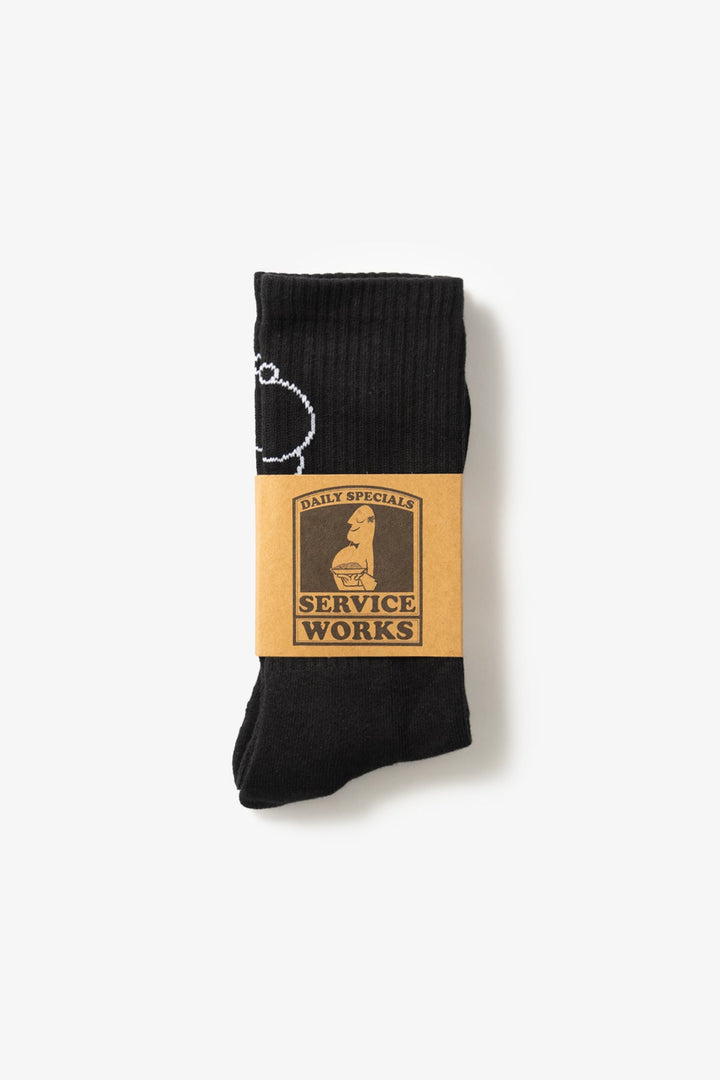 Service Works - Salt + Pepper Socks - Black