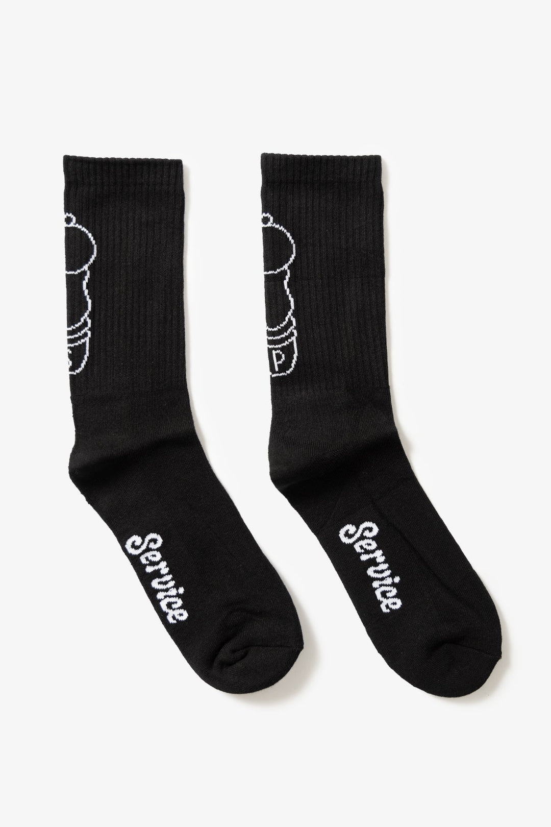 Service Works - Salt + Pepper Socks - Black