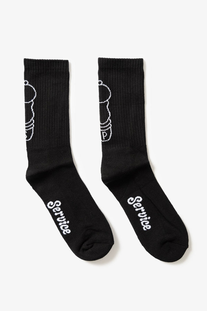 Service Works - Salt + Pepper Socks - Black