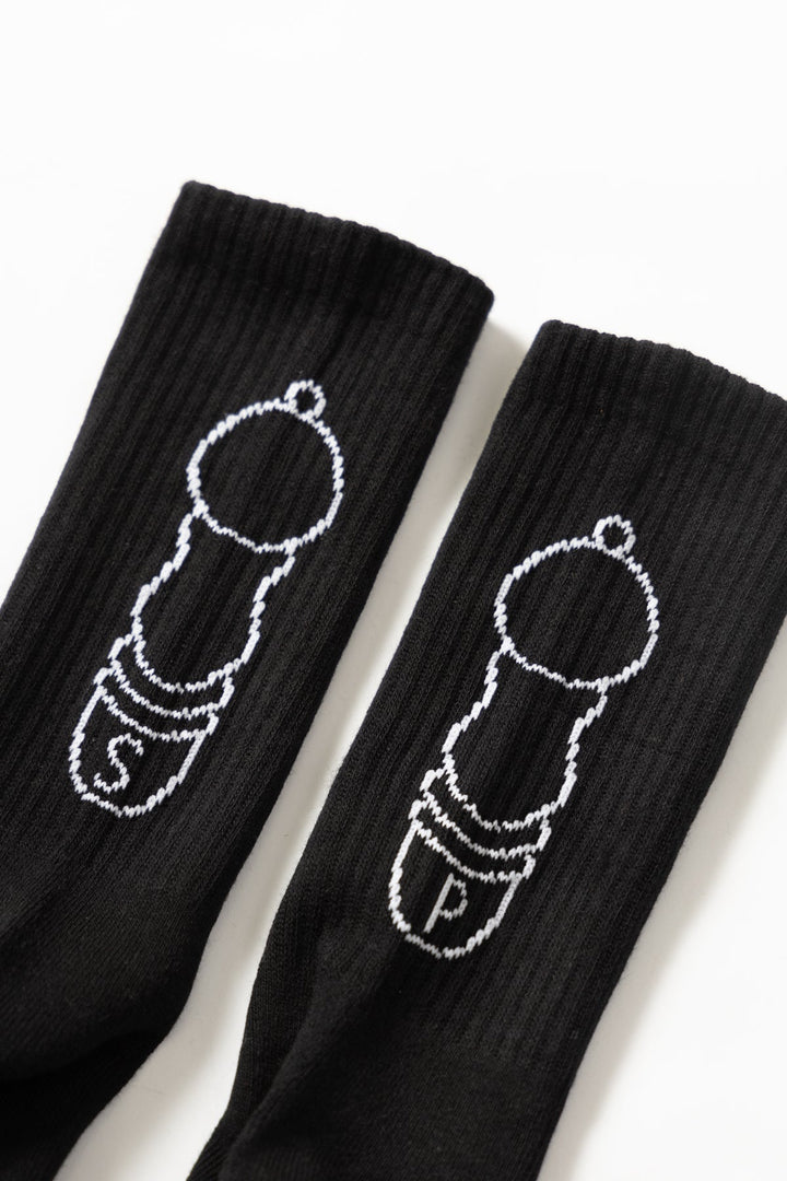 Service Works - Salt + Pepper Socks - Black