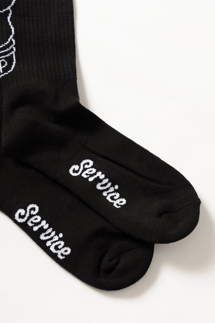Service Works - Salt + Pepper Socks - Black