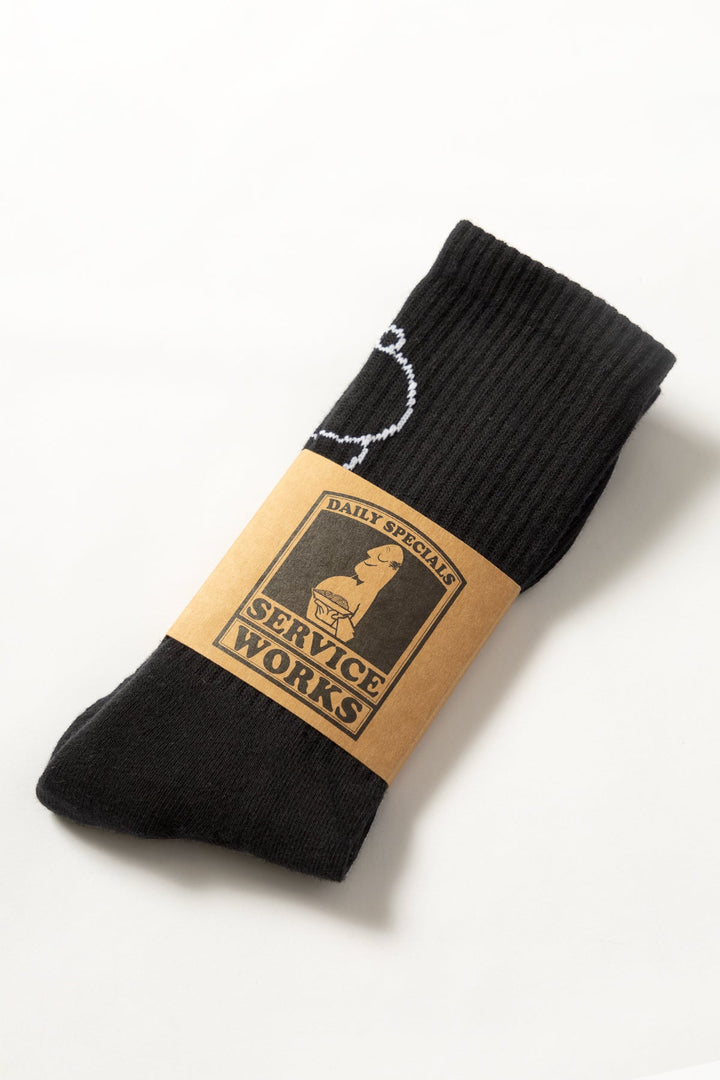 Service Works - Salt + Pepper Socks - Black