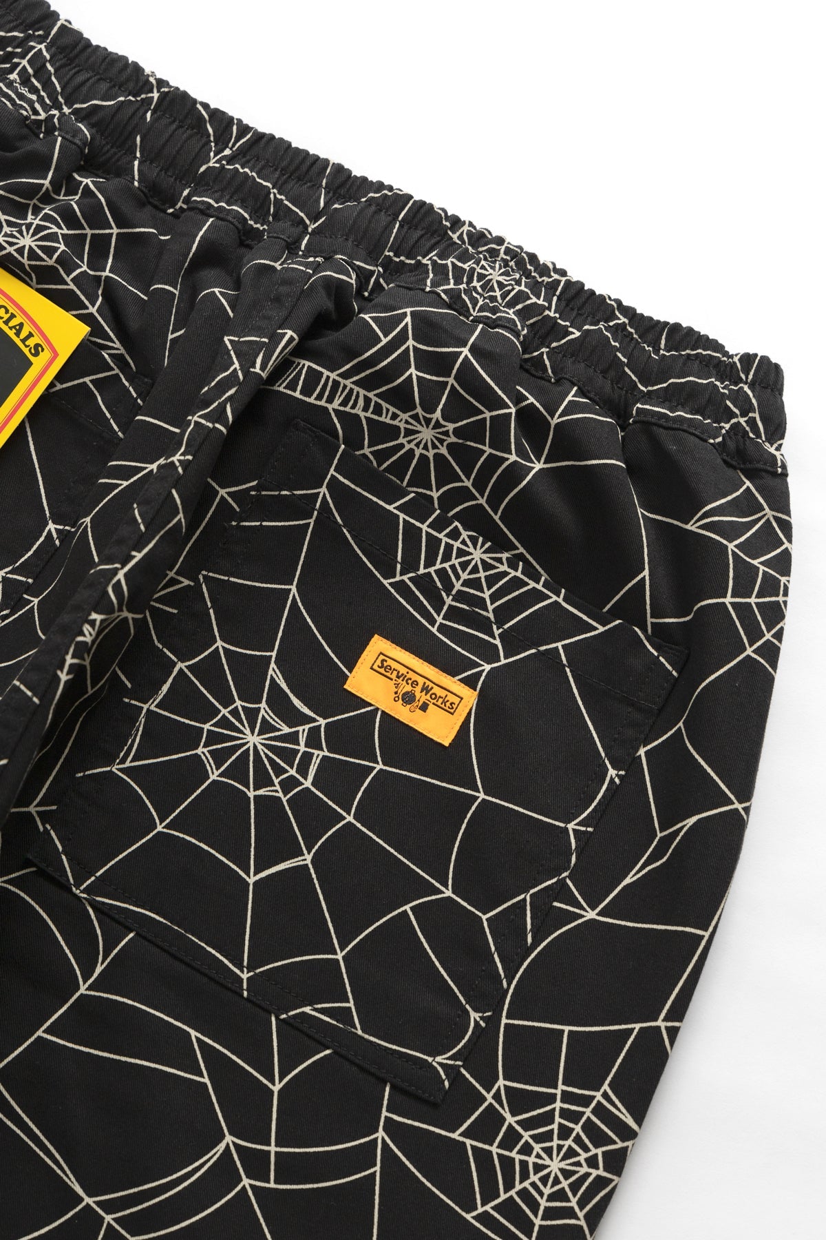 【BLACK】Spiderweb slacks Cobweb Wide Leg Track Pants in Black | Hallensteins NZ