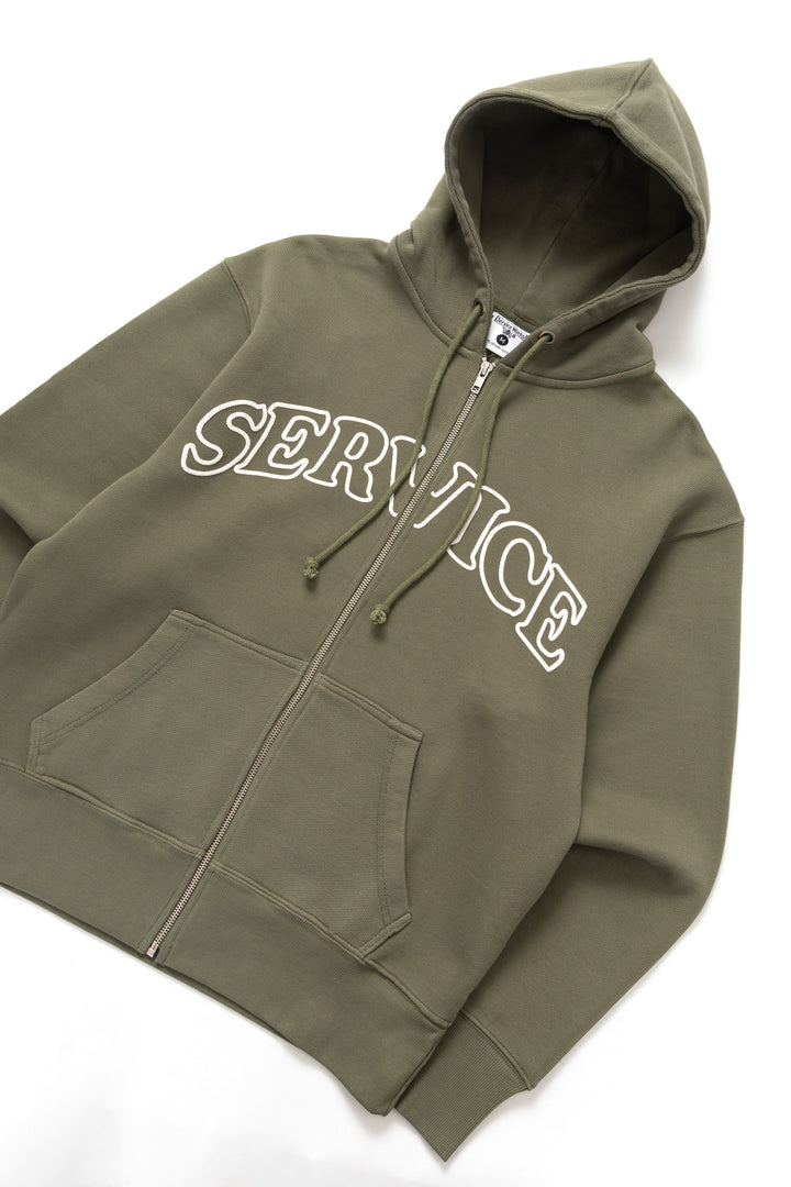 Service Works - Arch Logo Zip Hoodie - Olive
