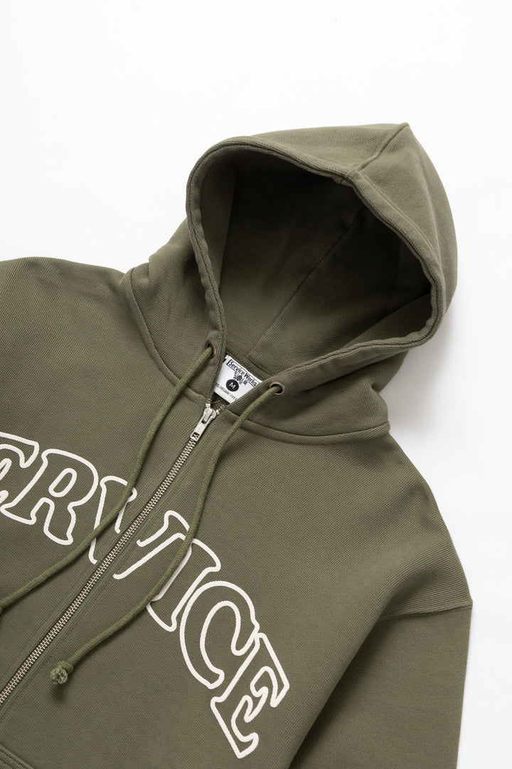 Service Works - Arch Logo Zip Hoodie - Olive