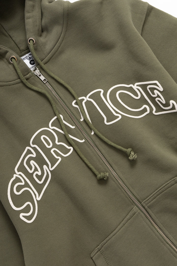 Service Works - Arch Logo Zip Hoodie - Olive
