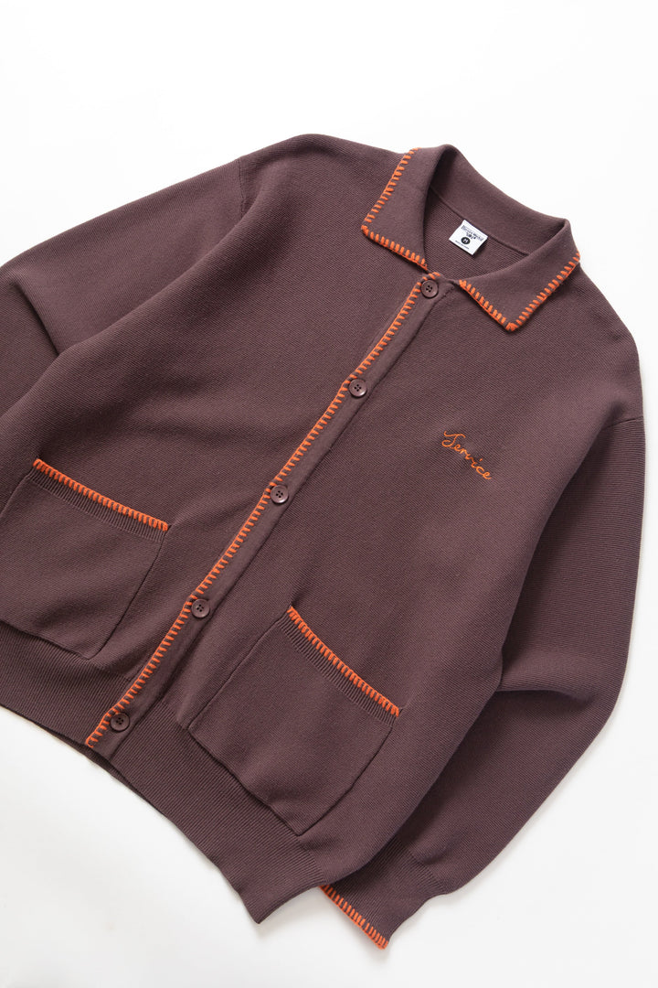 Service Works - Blanket Stitch Cardigan - Brown