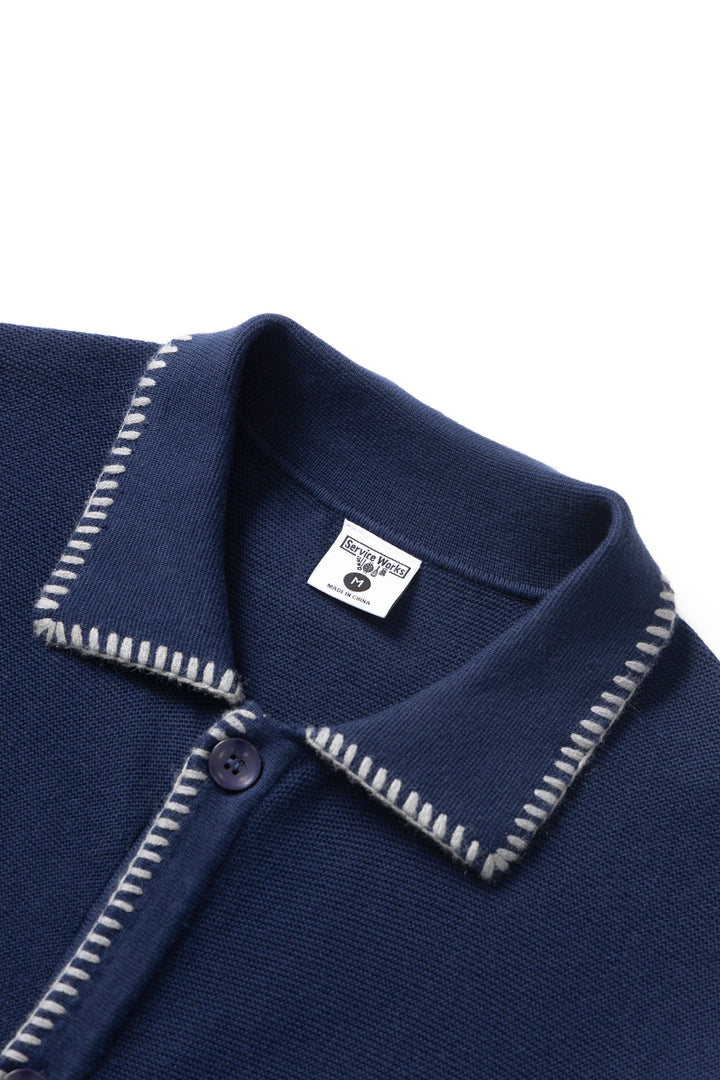 Service Works - Blanket Stitch Cardigan - Navy