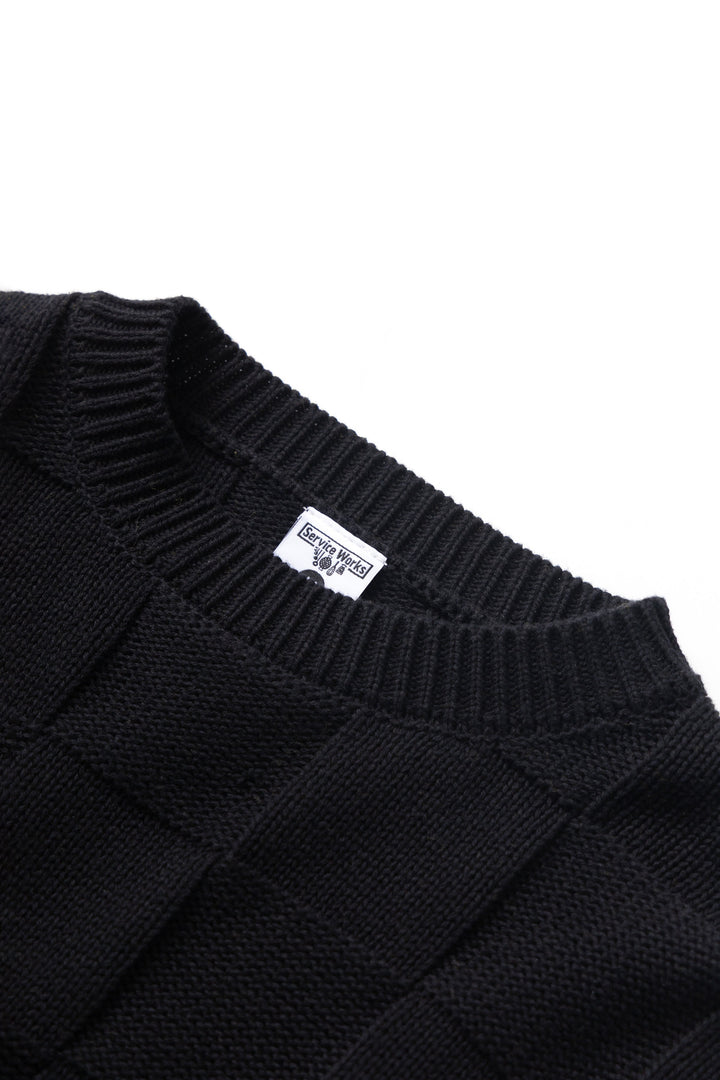 Service Works - Check Knit Crewneck - Black