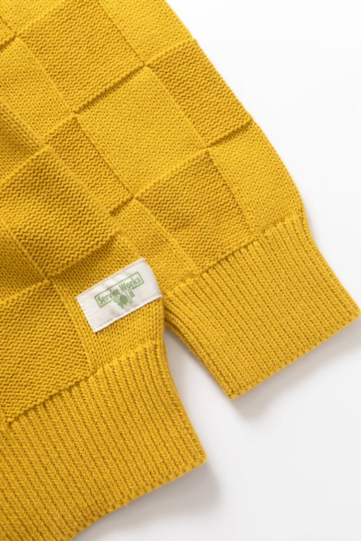 Service Works - Check Knit Crewneck - Ochre