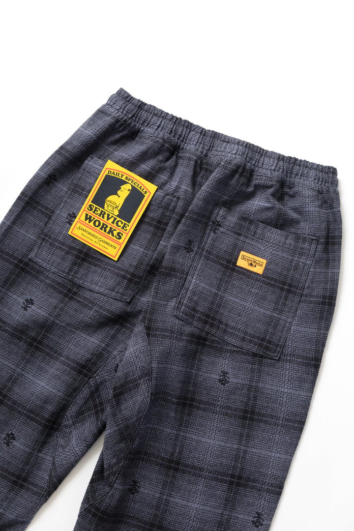 Service Works - Thistle Plaid Chef Pants - Black