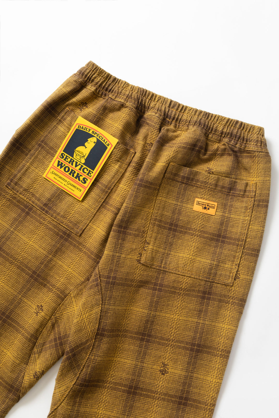 Service Works - Thistle Plaid Chef Pants - Ochre