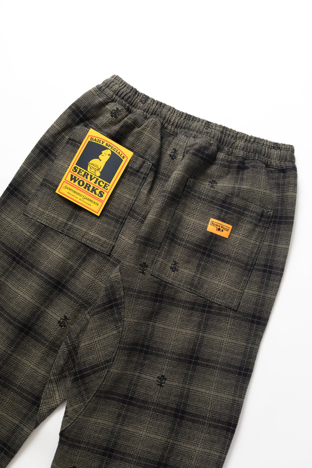 Service Works - Thistle Plaid Chef Pants - Olive