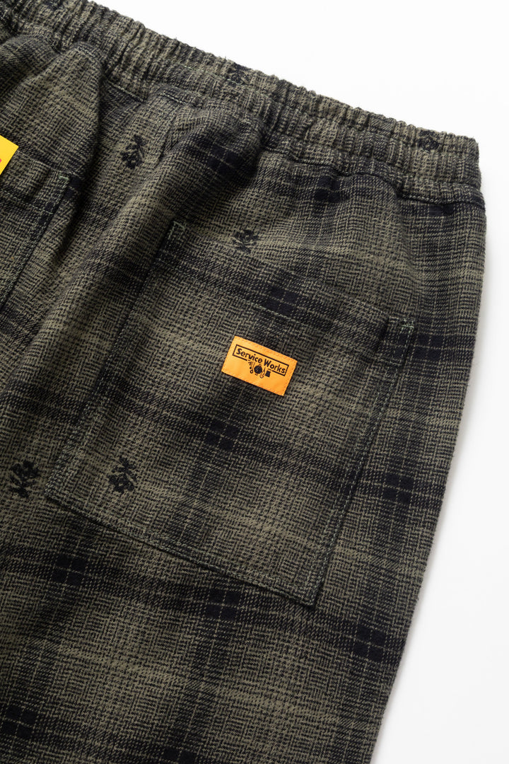 Service Works - Thistle Plaid Chef Pants - Olive