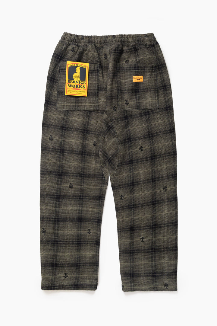 Service Works - Thistle Plaid Chef Pants - Olive
