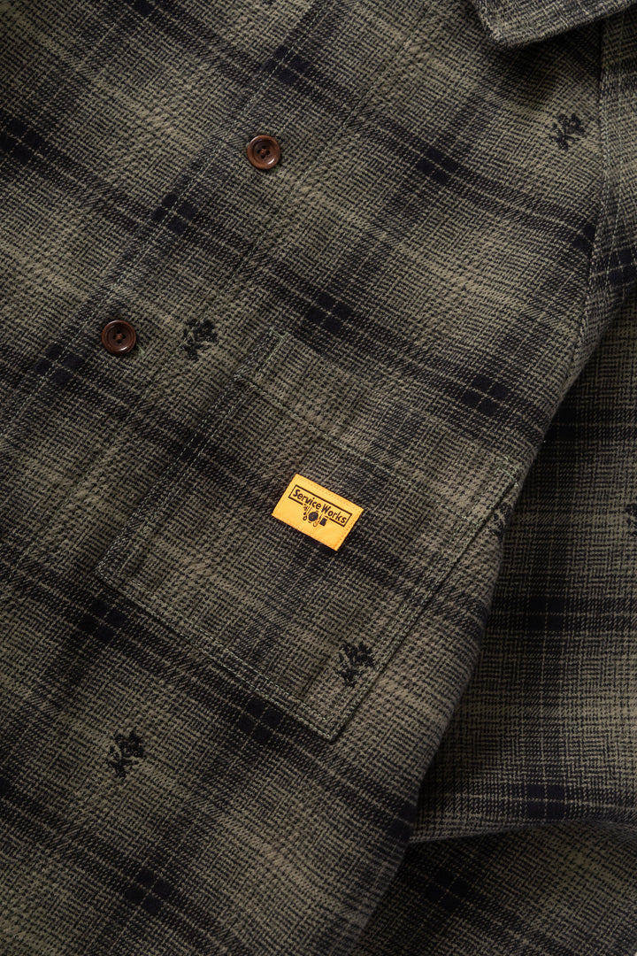 Service Works - Thistle Plaid Front Of House Jacket - Olive