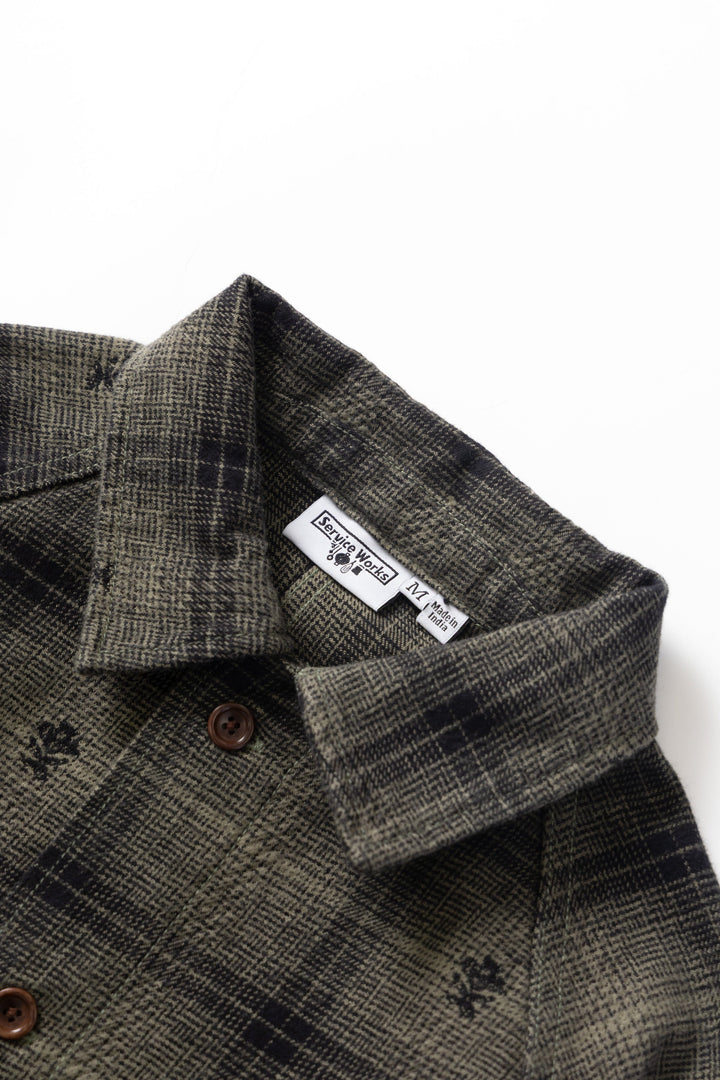 Service Works - Thistle Plaid Front Of House Jacket - Olive