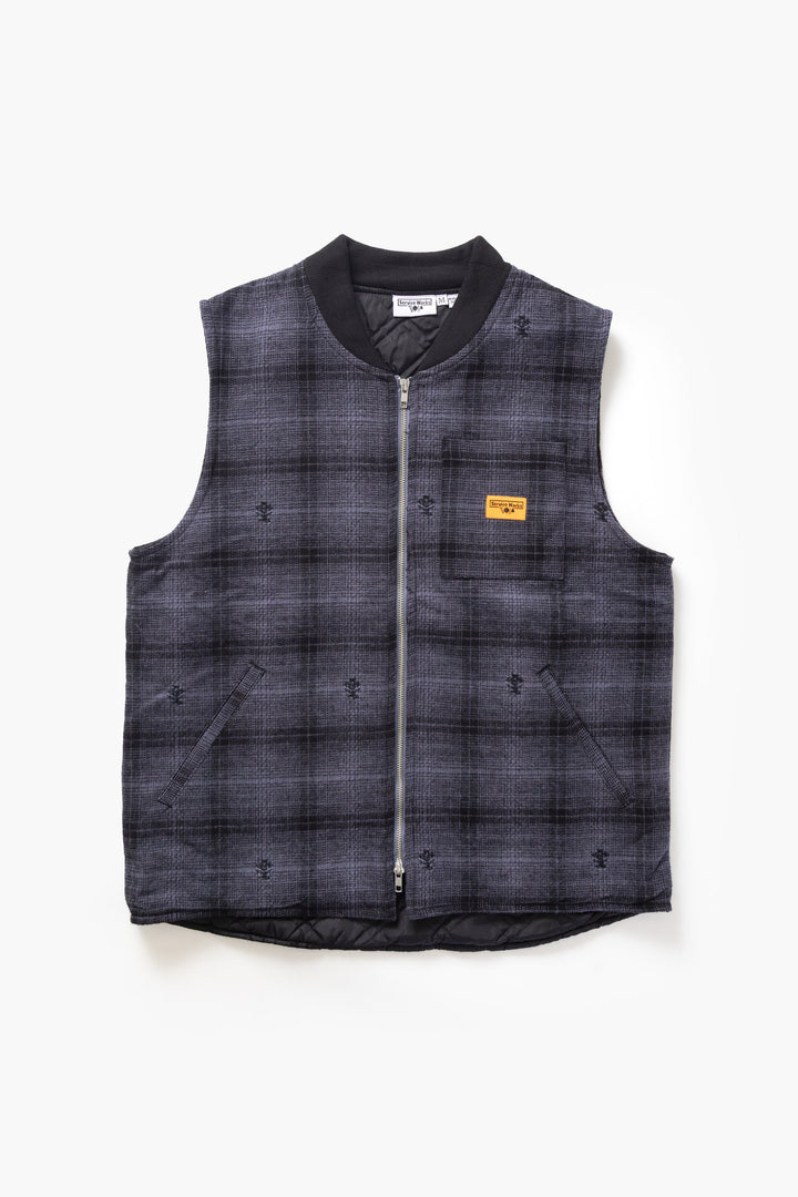 Service Works - Thistle Plaid Padded Work Vest - Black