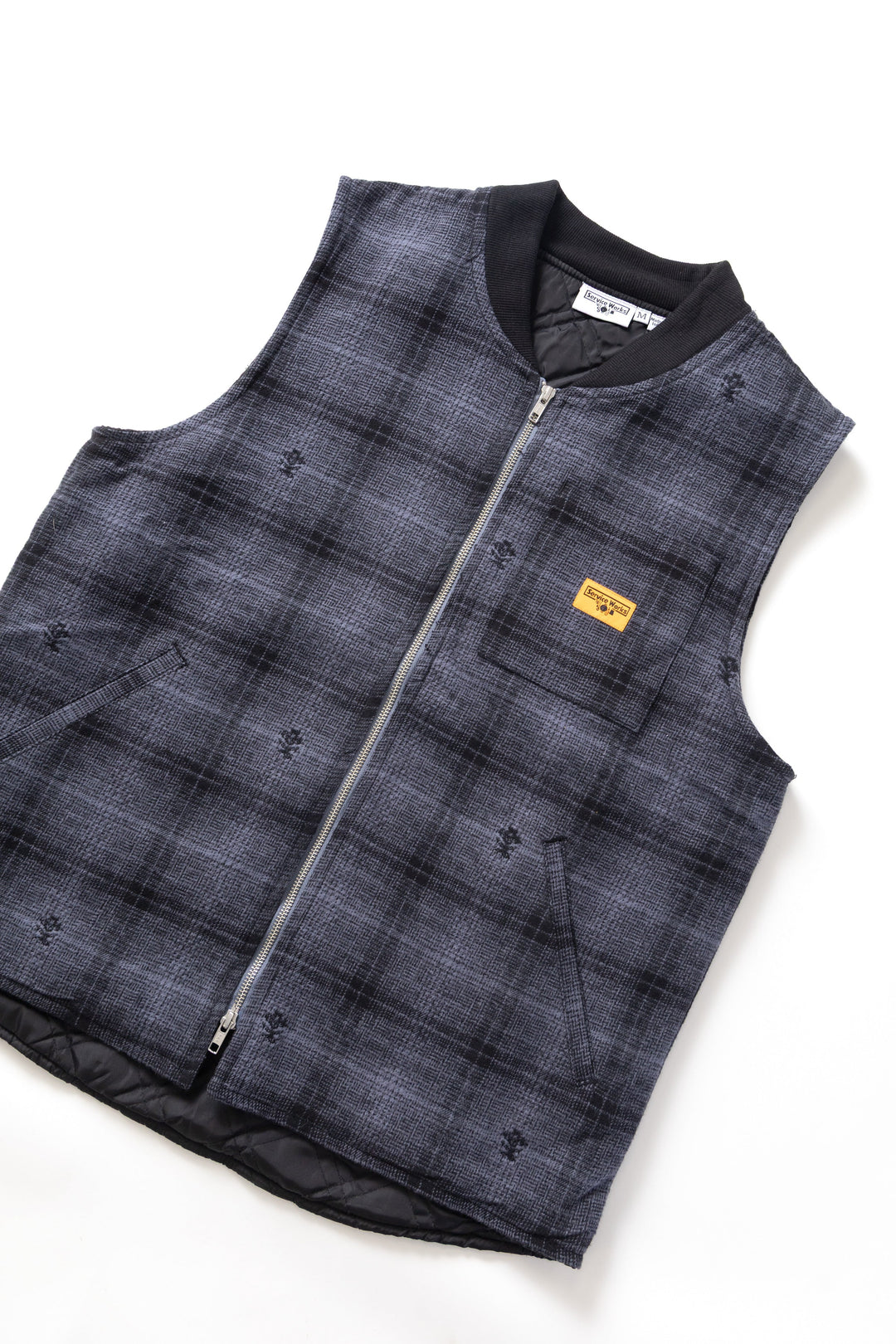 Service Works - Thistle Plaid Padded Work Vest - Black