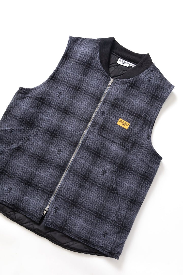 Service Works - Thistle Plaid Padded Work Vest - Black