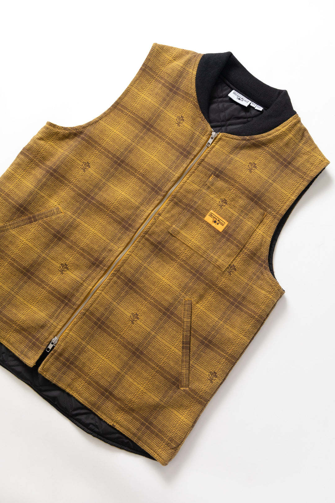 Service Works - Thistle Plaid Padded Work Vest - Ochre