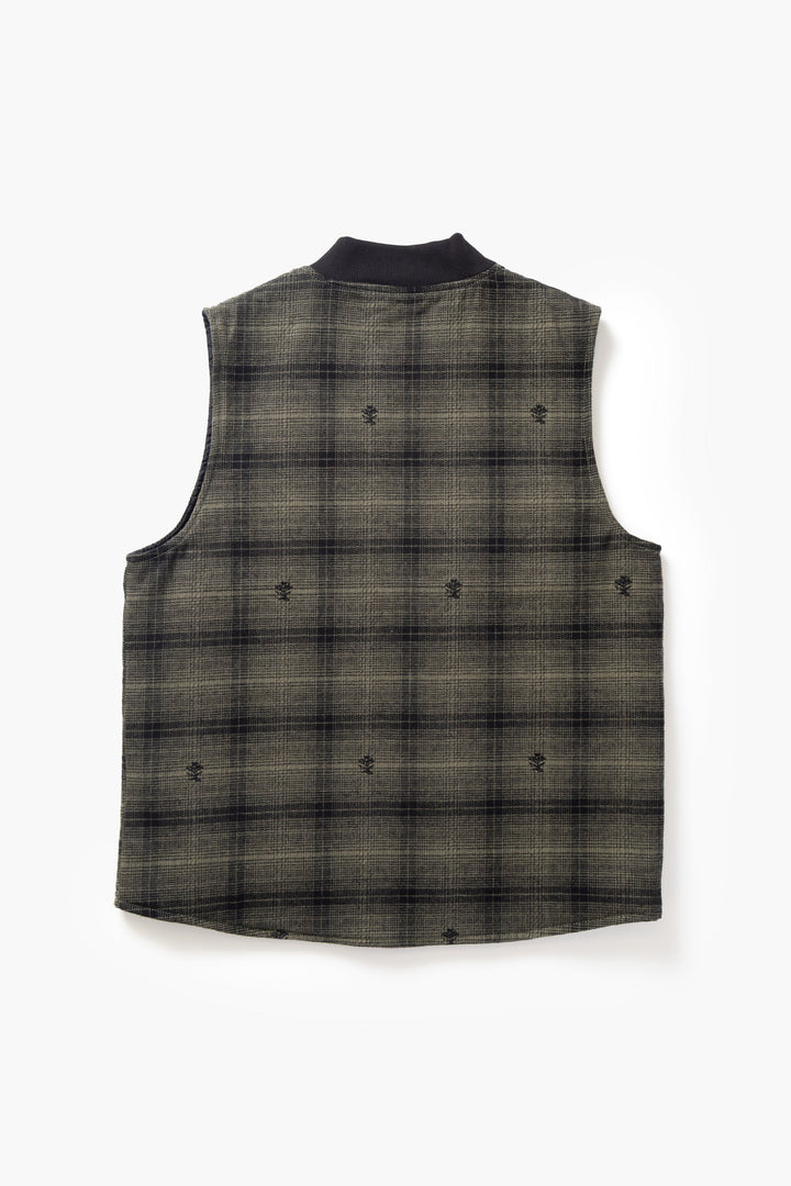 Service Works - Thistle Plaid Padded Work Vest - Olive