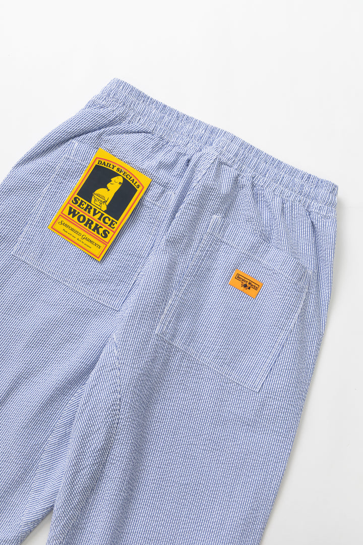 Service Works - Seersucker Chef Pants - Navy Stripe