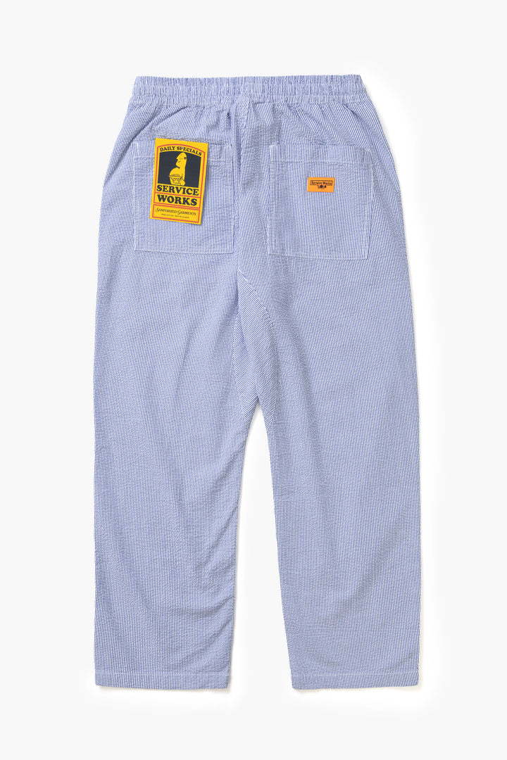 Service Works - Seersucker Chef Pants - Navy Stripe