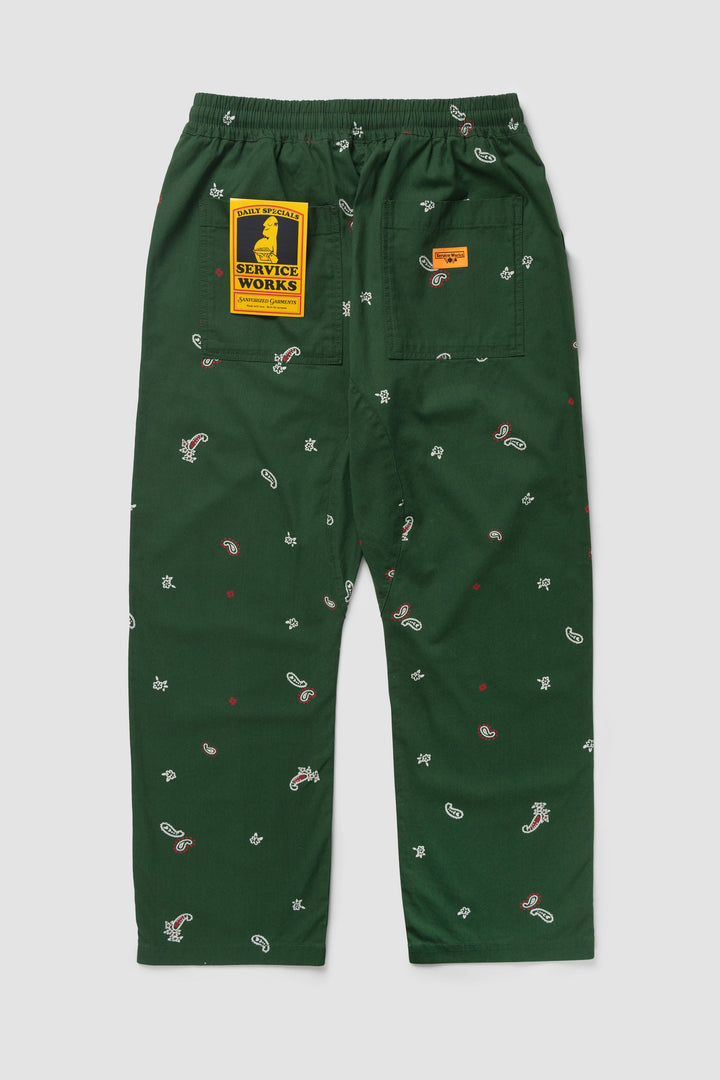 Service Works - Paisley Chef Pants - Forest