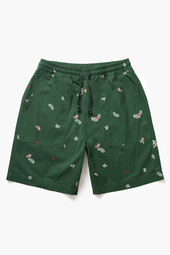 Service Works - Paisley Chef Shorts - Forest