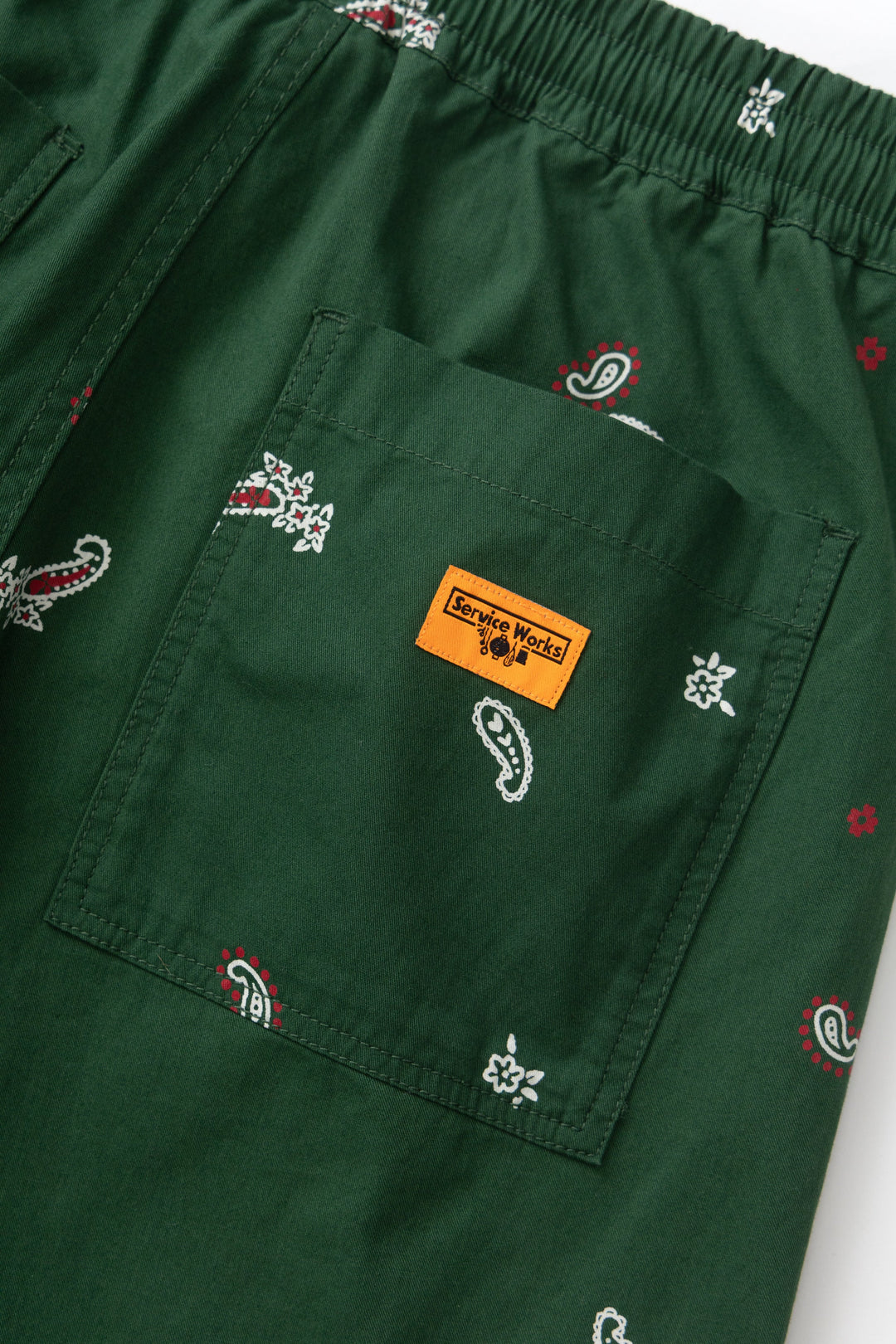 Service Works - Paisley Chef Shorts - Forest