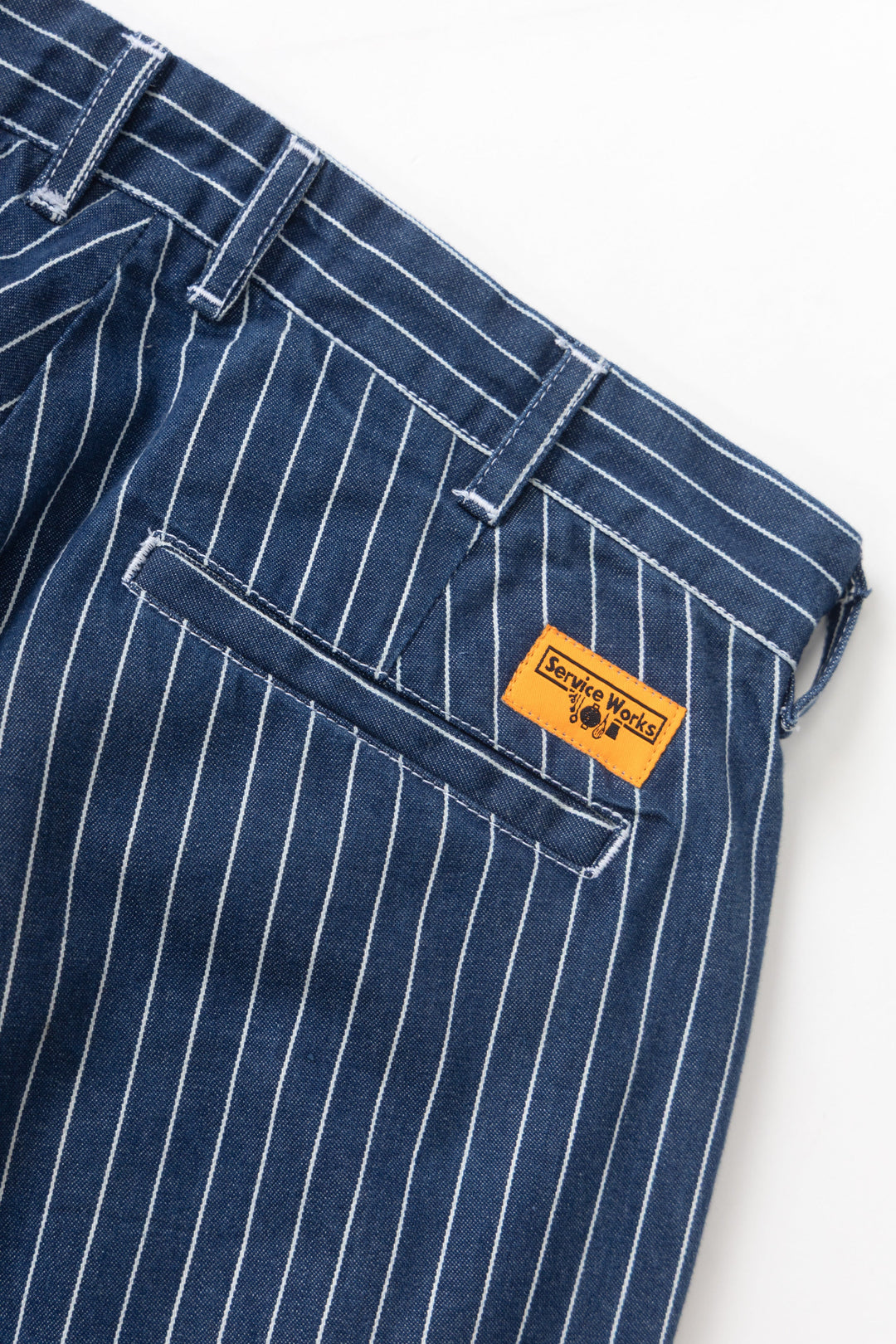 Service Works - Pinstripe Denim Part Timer Shorts - Indigo