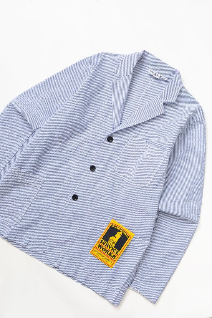 Service Works - Seersucker Server Suit Jacket - Navy Stripe