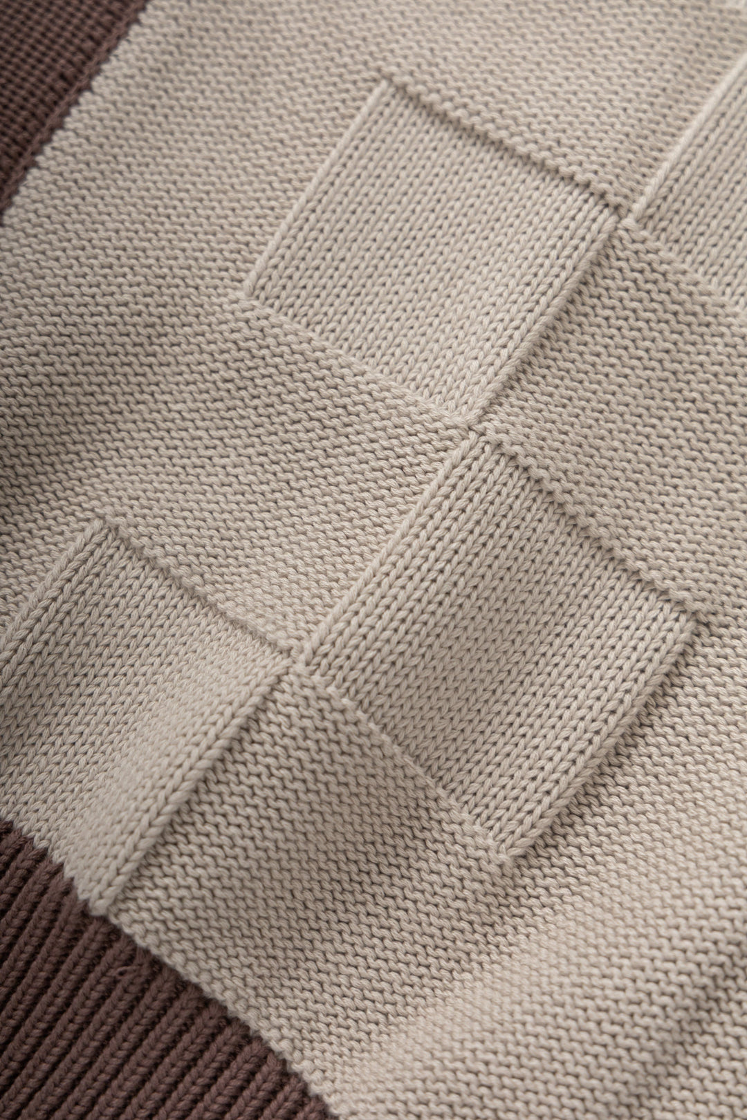 Service Works - Check Panel Cardigan - Mushroom