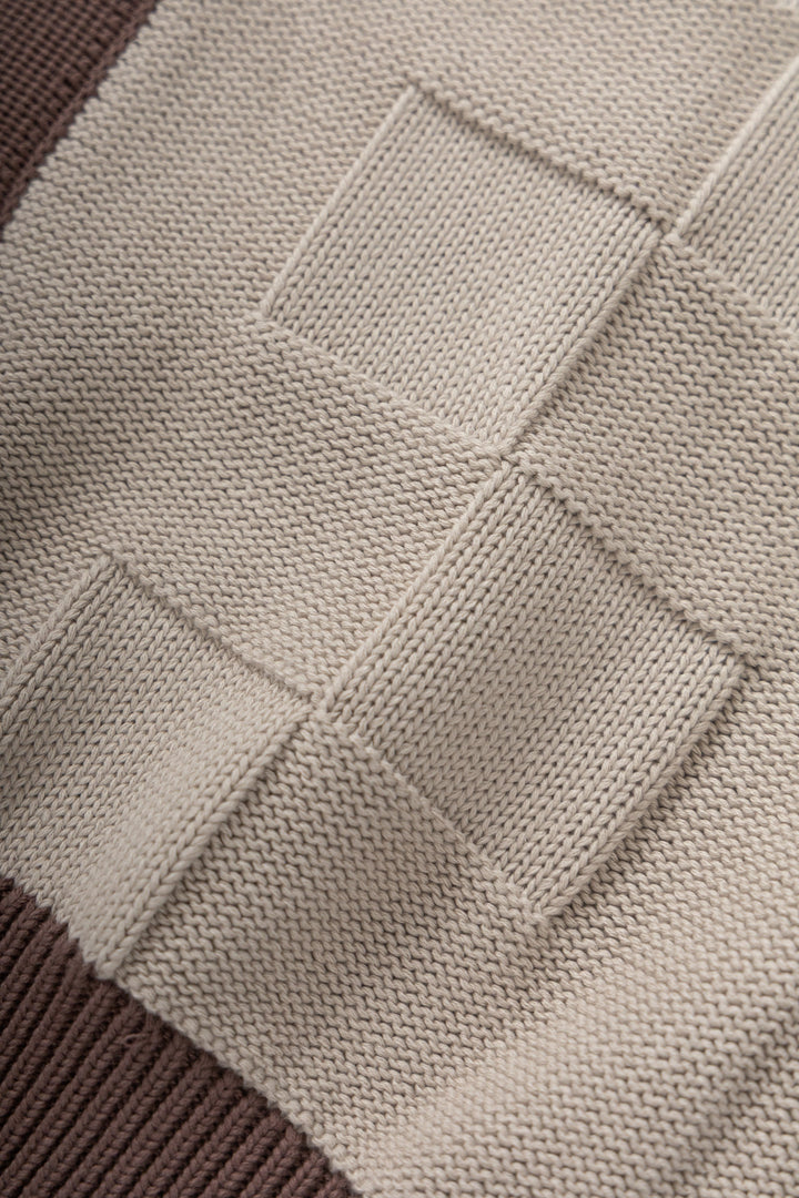 Service Works - Check Panel Cardigan - Mushroom