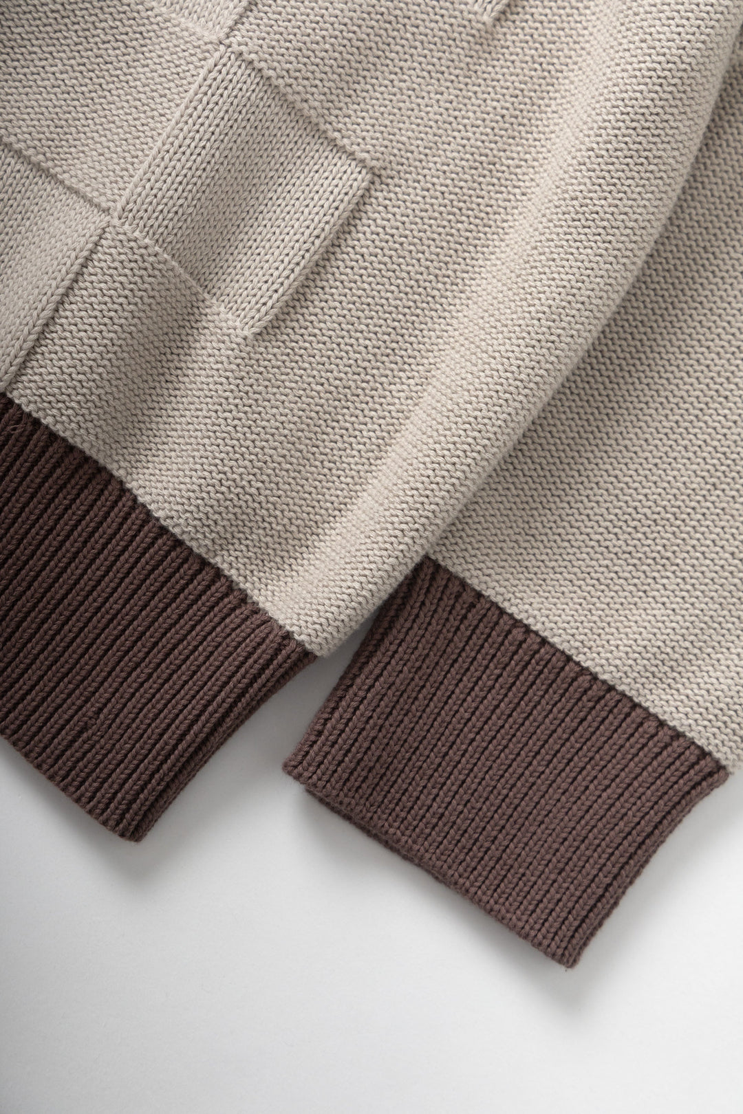 Service Works - Check Panel Cardigan - Mushroom