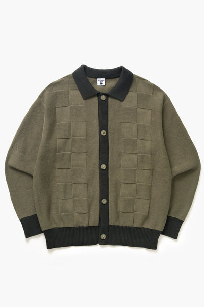 Service Works - Check Panel Cardigan - Olive – Blacksmith Store