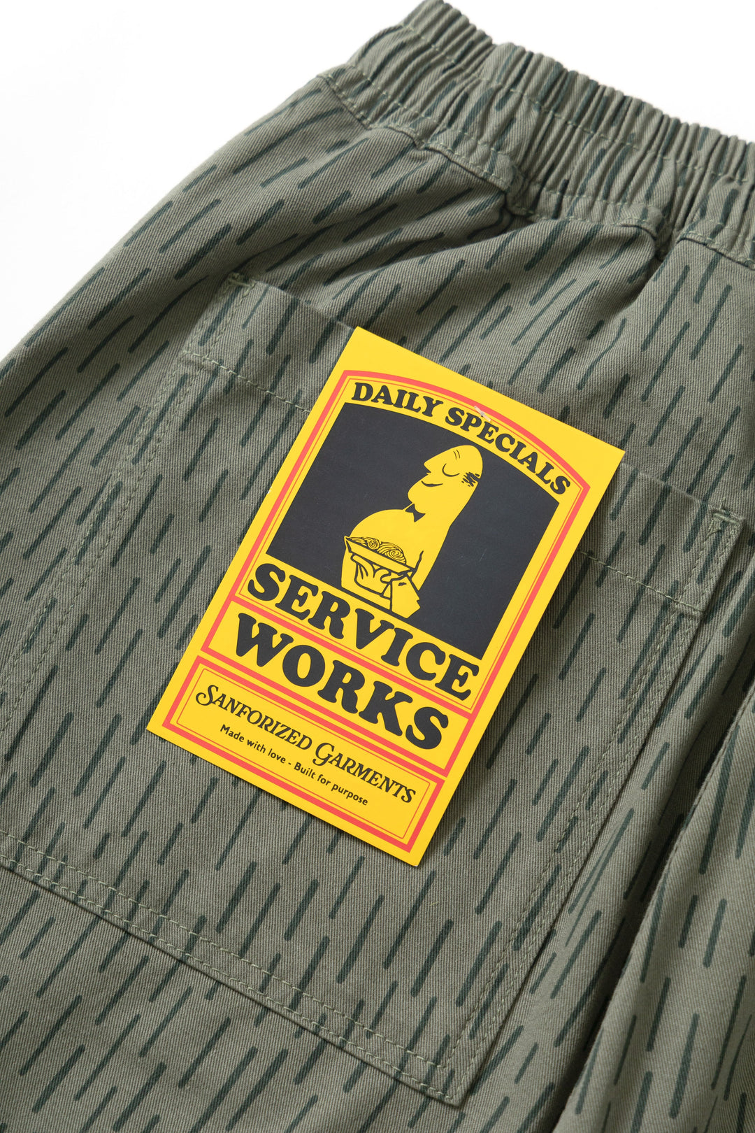 Service Works - Patterned Chef Pants - Raindrop Green