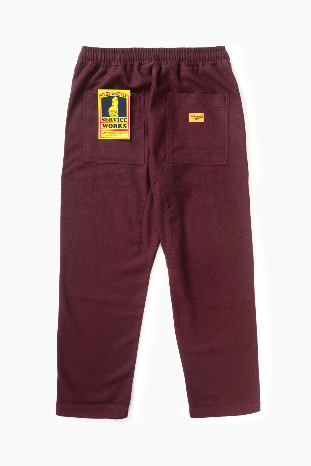 Service Works - Flannel Chef Pants - Burgundy
