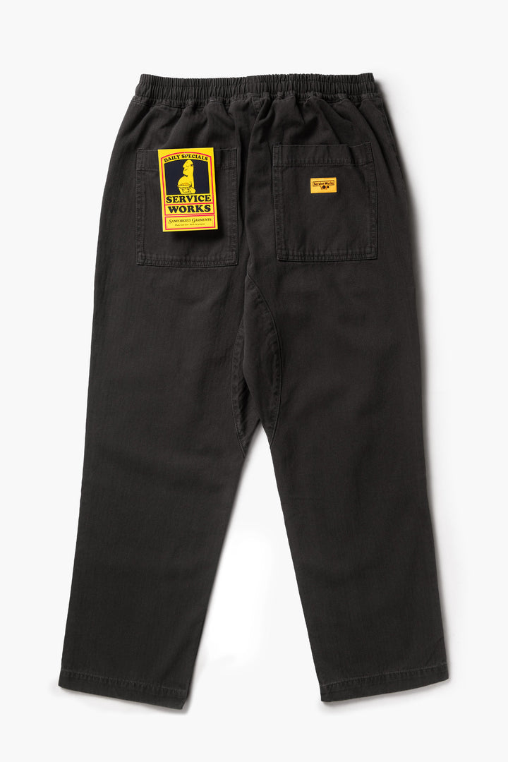 Service Works -  Pigment Herringbone Chef Pants - Black