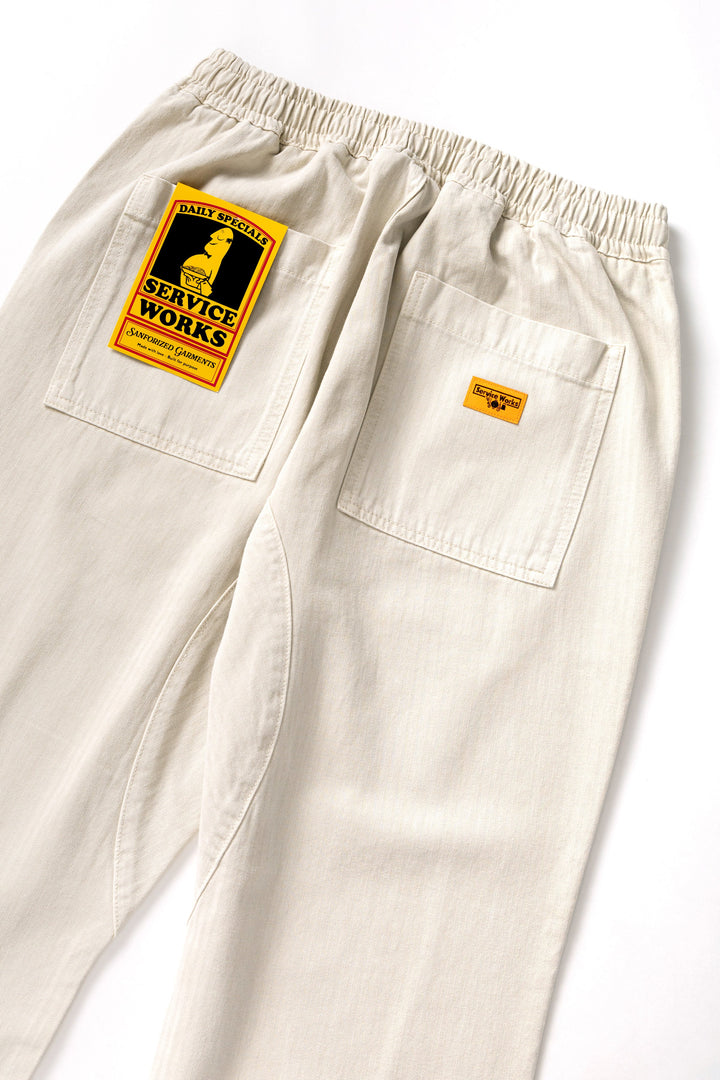 Service Works -  Pigment Herringbone Chef Pants - Bone