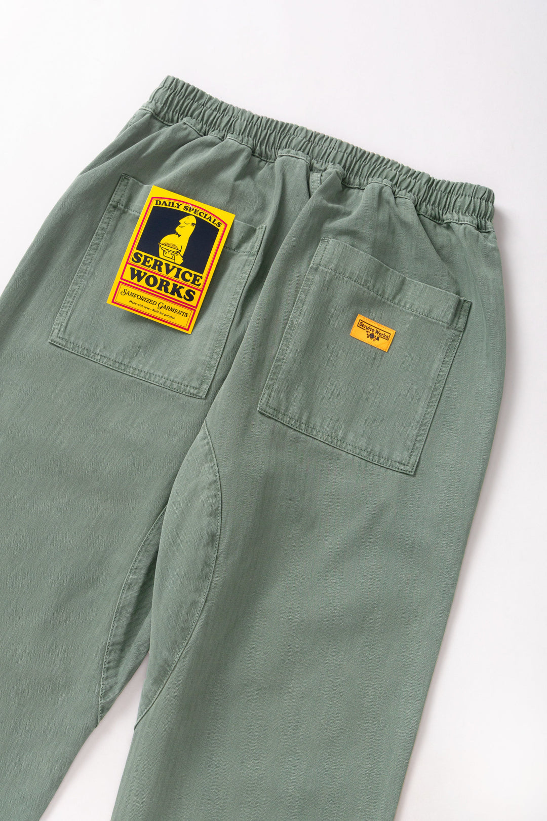 Service Works -  Pigment Herringbone Chef Pants - Olive