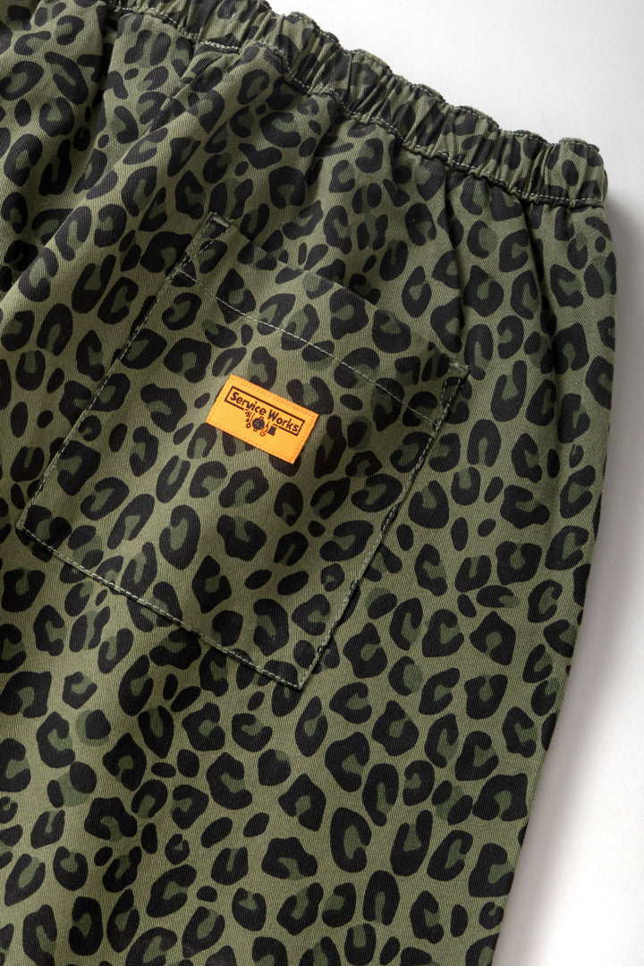 Service Works -  Patterned Easy Chef Pants - Green Leopard