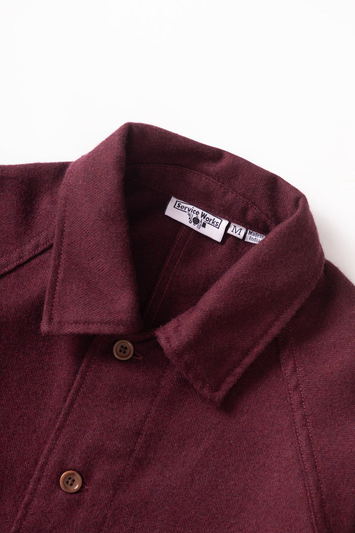 Service Works -  Flannel FOH Overshirt - Burgundy