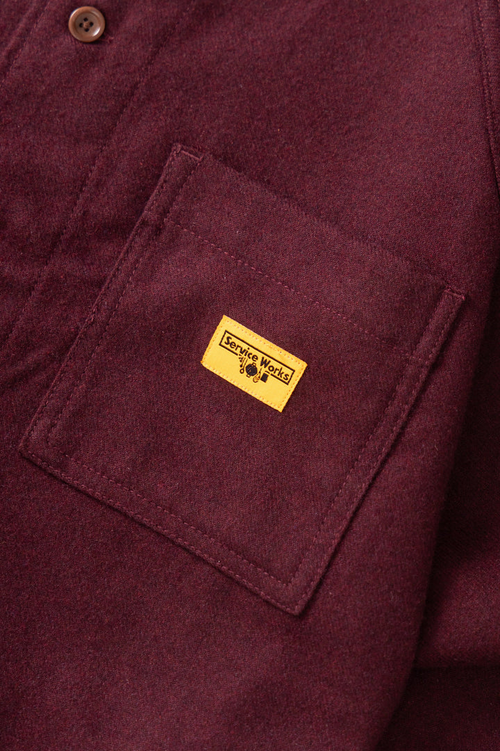 Service Works -  Flannel FOH Overshirt - Burgundy