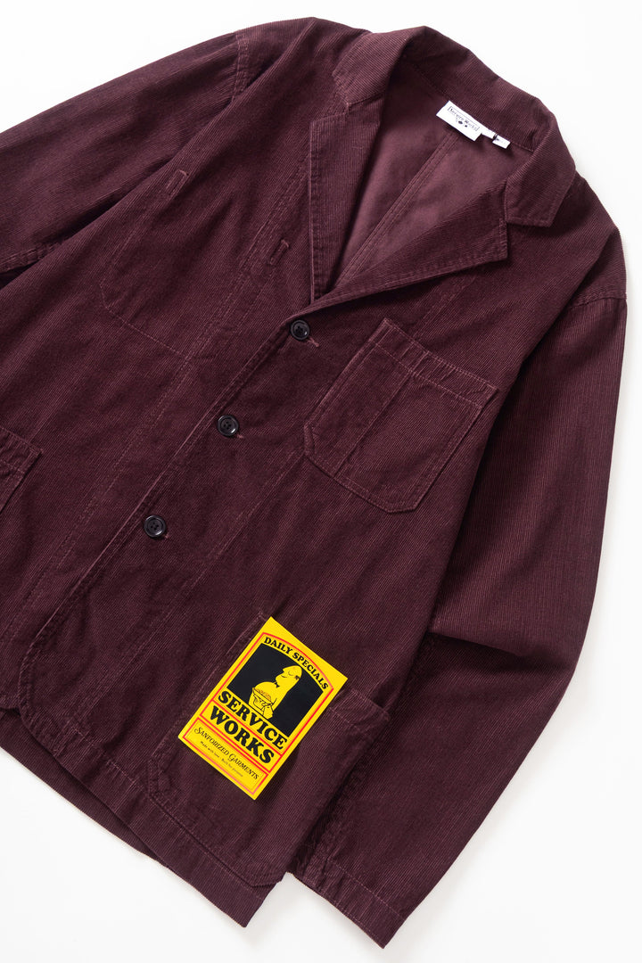 Service Works -  Fine Cord Server Suit Jacket - Burgundy